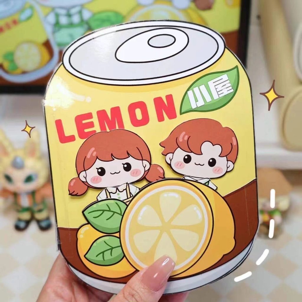 Quiet Lemon House Cut-Free Doudouben Girl diy Material Sticker Đồ chơi giải nén