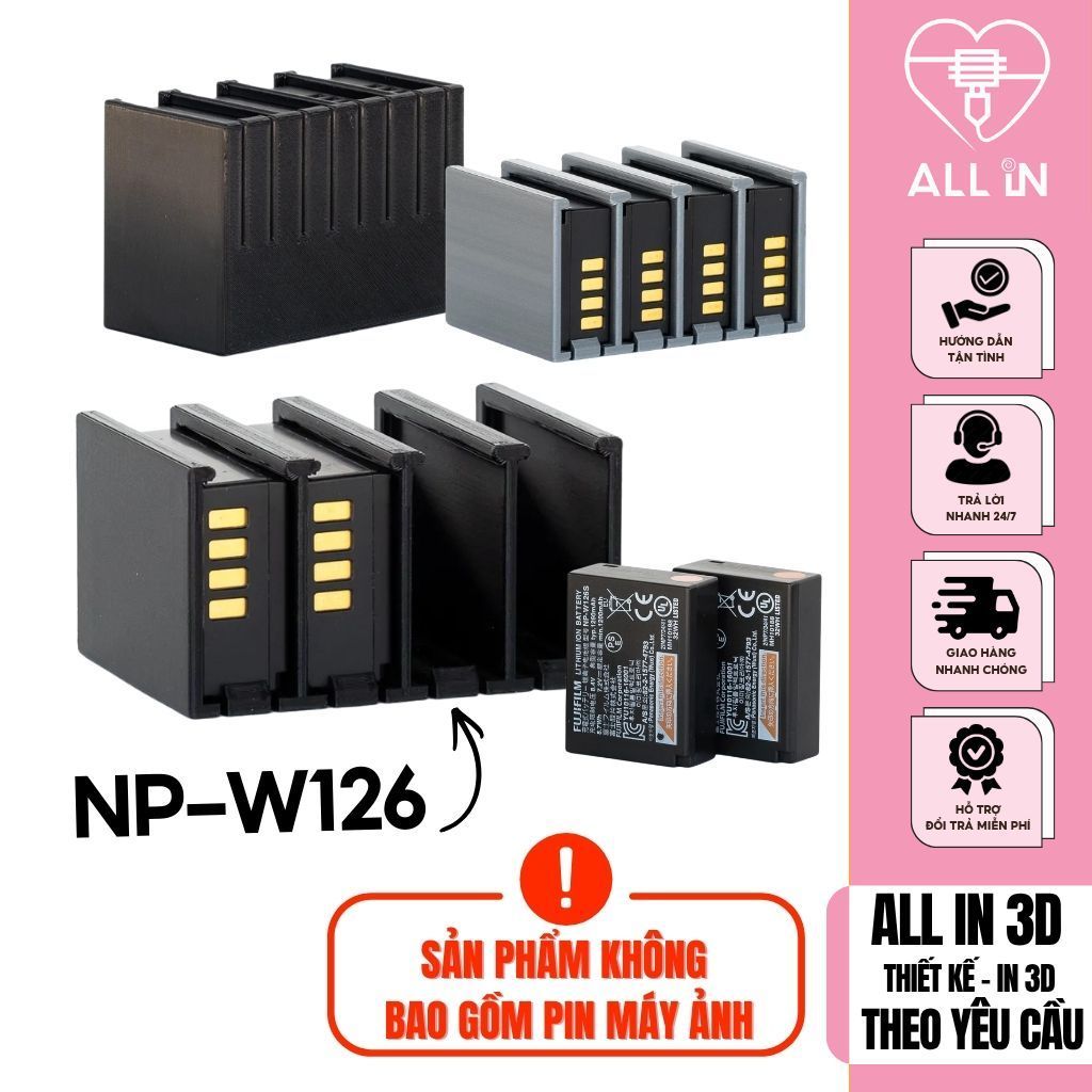 Khay Hộp Đựng Bảo Vệ Pin Fujifilm W126 / W126s [Mê 3D]