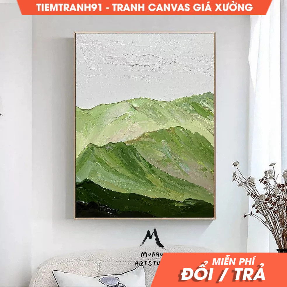 Tranh treo tường, Emerald Green Painting GreenMinimalist Painting Green Textured Abstract Painting O