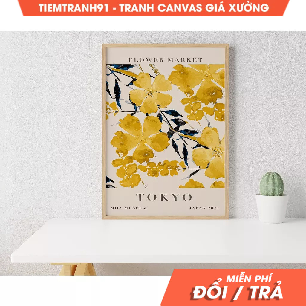 Tranh treo tường, Flower Market, Tokyo Flower Market, Flower Market Tokyo Poster, Tokyo Decor, Vinta