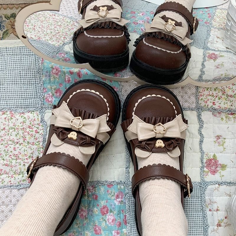 Giày lolita nữ mũi tròn phong cách JK Nhật Bản, mùa thu mới, dễ phối đồ, mã h530