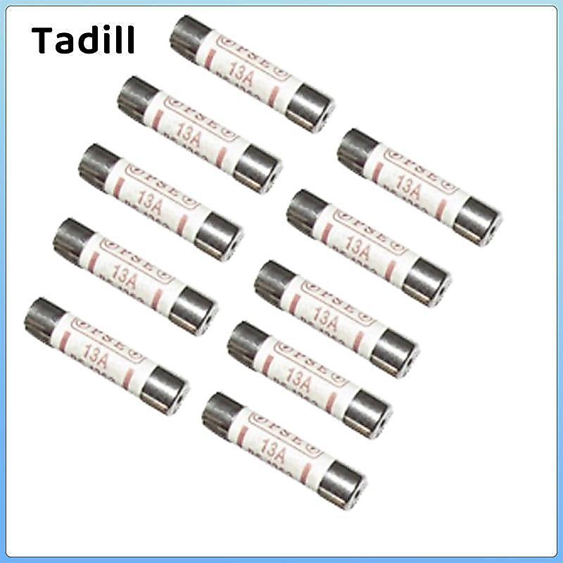 10x Cầu Chì Gốm Cầu Chì Ống BS1362 13A Điện Gia Đình Văn Phòng Chính Cắm