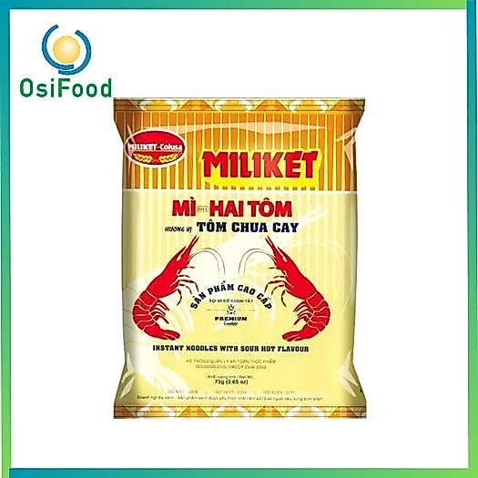 COMBO 5 GÓI Mì Miliket tôm chua cay giấy 75g