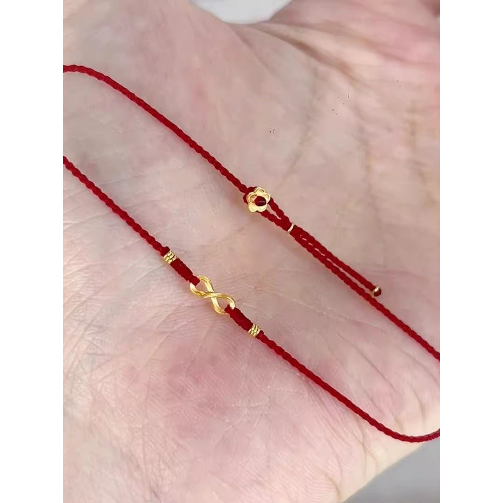 {Mobius Ring} Chúc may mắn không giới hạn Vòng tay dây màu đỏ Benming Năm Dây bện tay Tiền Vòng tay 