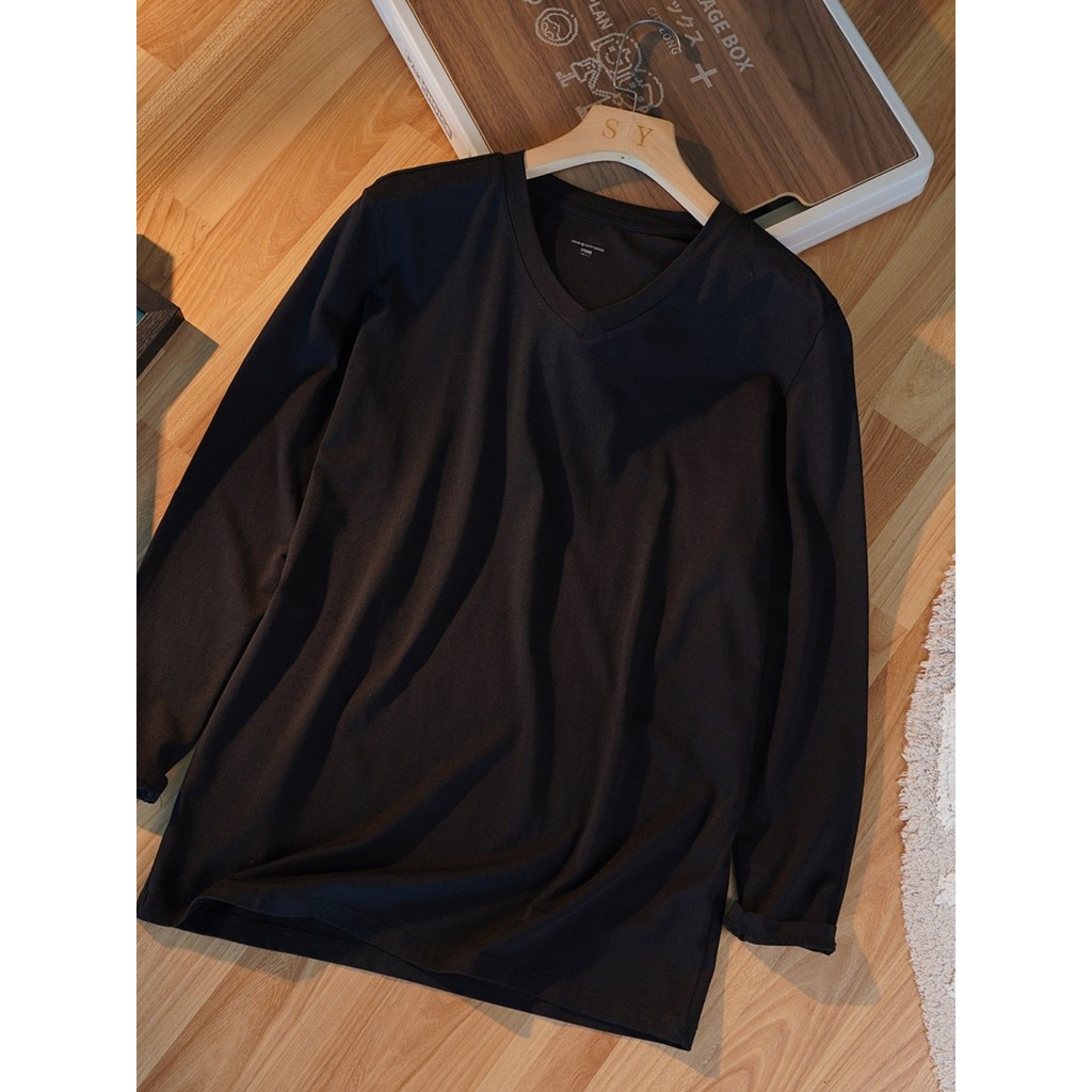 39 Yuan 3 Miếng Nam Cổ Chữ V Xuân Thu Đáy Dài Tay Áo Thun Co Giãn Slim-Fit Close-Fit