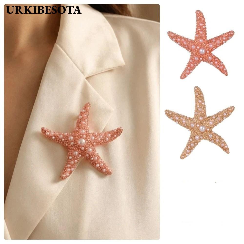 URKIBESOTA Sao Biển Thổ Cẩm, Unisex Sao Biển Sao Biển Sao Biển Kim Loại Pin, Retro Với Món Quà Trang