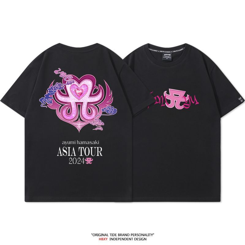 Ayumi Hamasaki Ayumi 2024 Buổi Hòa Nhạc Hàng Hóa Áo Thun Nam Nữ Người Hâm Mộ Cổ Vũ Tay Ngắn Thượng H