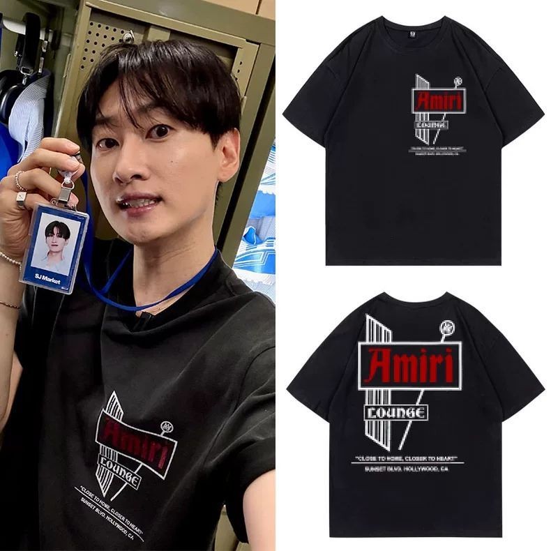 Kpop Super Junior EunHyuk - Áo cổ tròn tay ngắn nam nữ made from cotton
