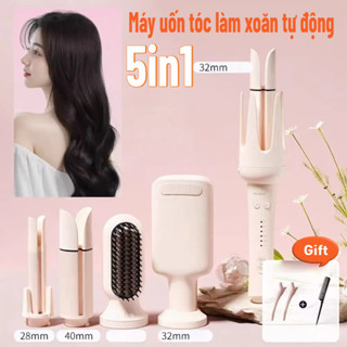  Dụng cụ chăm sóc tóc Nữ  máy uốn tóc xoăn tự động 3 trục thay đổi đường kính uốn 28mm 32mm 40mm và 1 đầu lược 