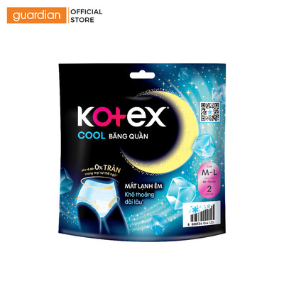 Băng Vệ Sinh Kotex Ban Đêm Cool Dạng Quần Cỡ M/L 2 Miếng | Guardian Việt Nam