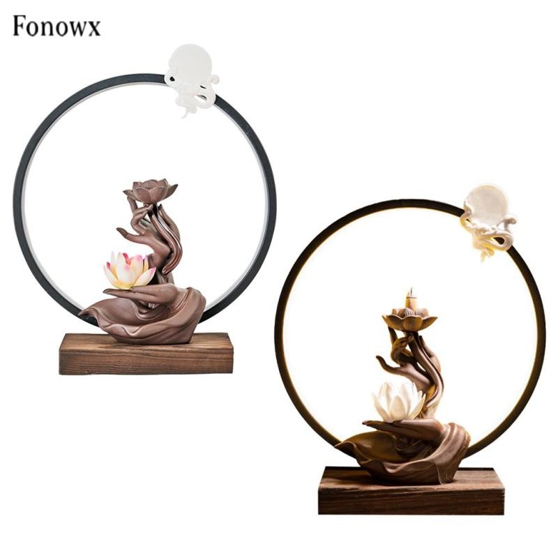[Dolity2] Fonowx Đèn LED thác nước chảy ngược bằng gốm cho gia đình