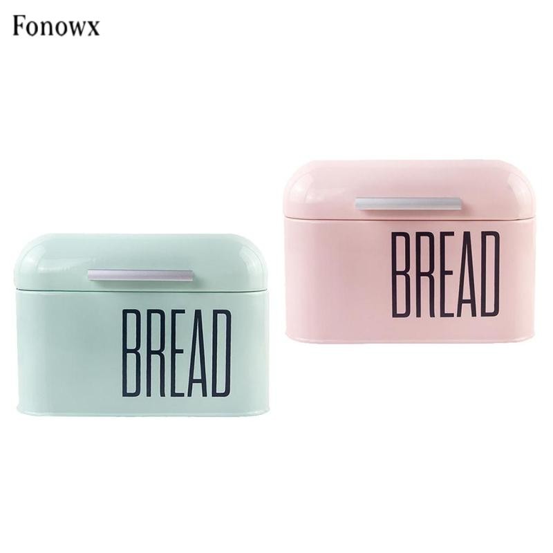 Countertop Metal Bread Box Kitchen Bread Bin Storage Container with Lid
