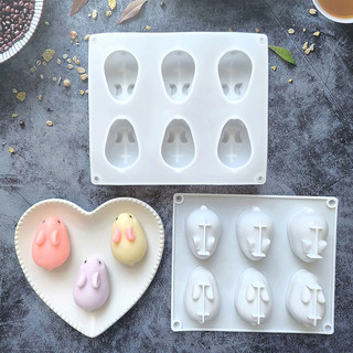 Khuôn bánh nướng Khuôn Mousse hình thỏ Khuôn silicon Khuôn sô cô la hình lễ hội
