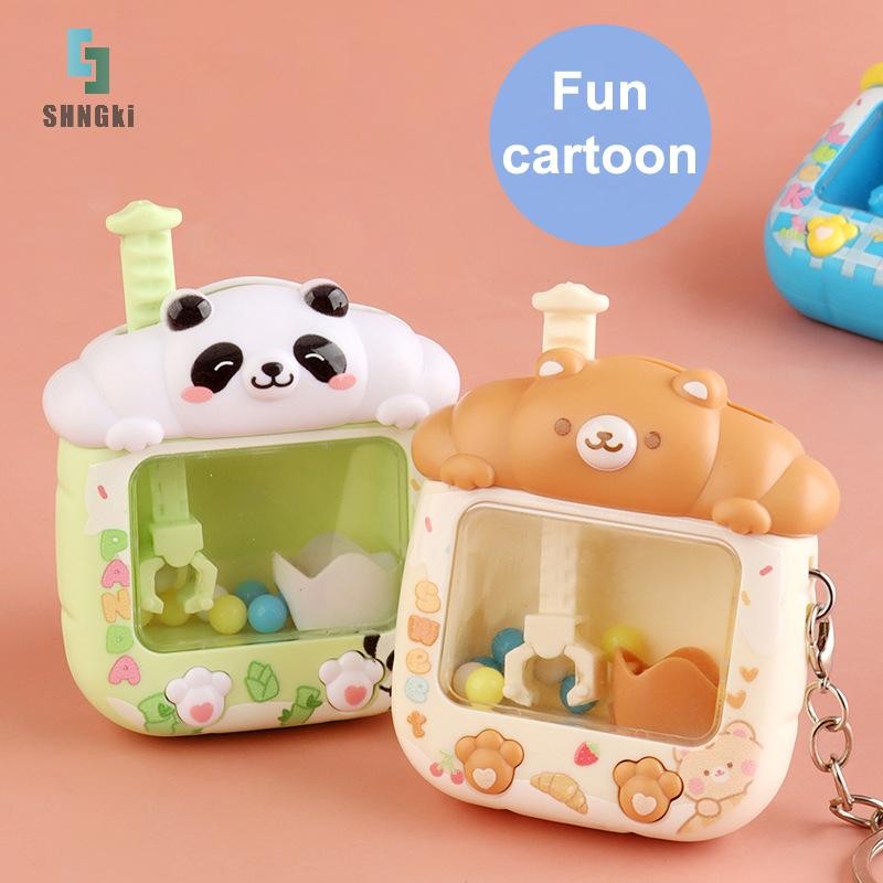 [SHNGki] Thiết kế sáng tạo Máy bắt bóng Móc khóa vui nhộn Nhà nhỏ Máy cẩu Mặt dây chuyền Trang trí b