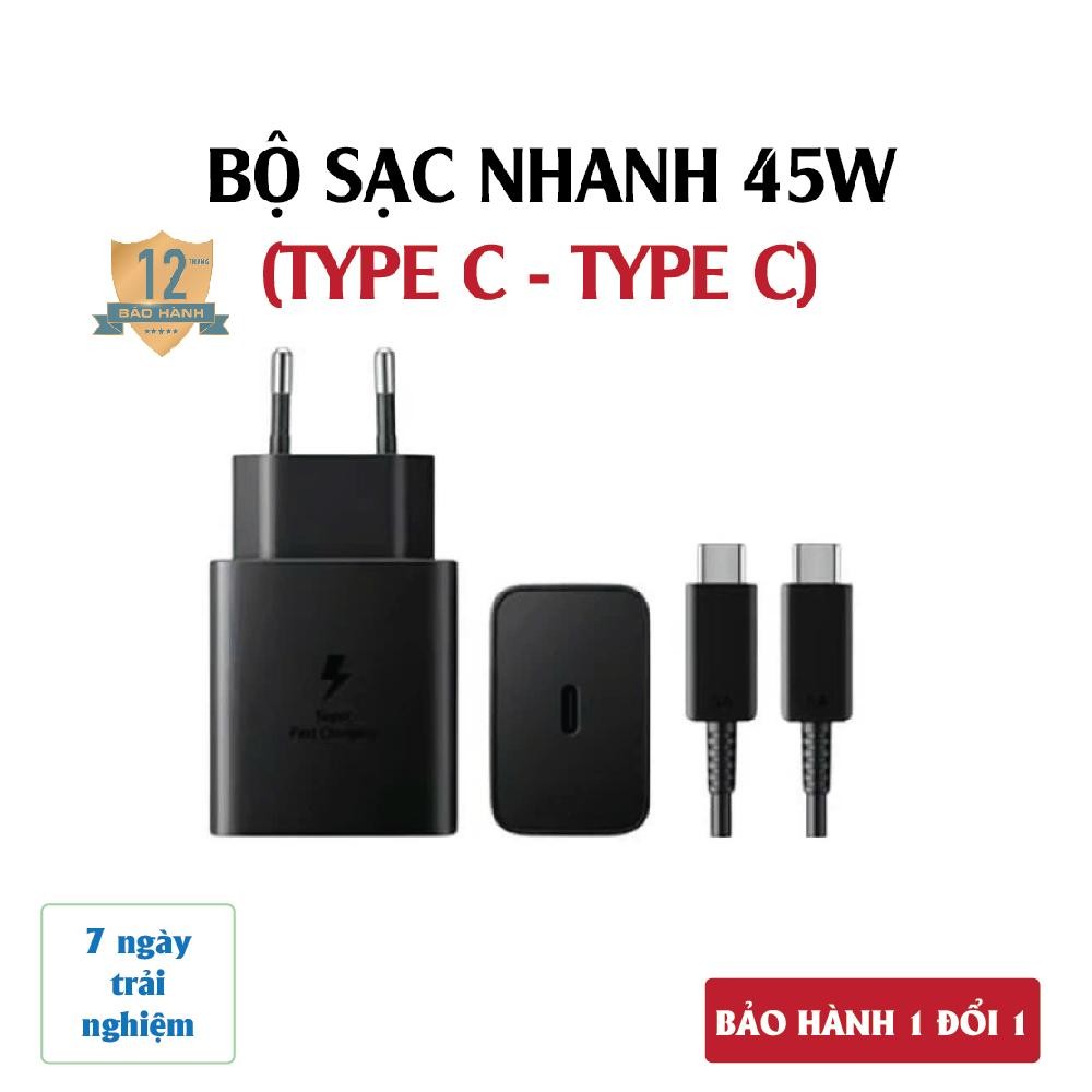 Bộ sạc nhanh 45W Type C to Type C cho các dòng máy SS. Cáp sạc 45W dành cho SAM, Android chân (C - C