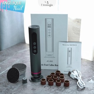  Máy Chà Gót Tích Điện JC-202 - Kết Hợp Máy Mài Móng Đa Năng 2in1 - Chà Gót và Chà Móng Tay Chân 