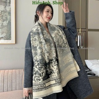 Khăn Dạ Choàng Cổ Nam Nữ Cao Cấp Họa Tiết Phong Cảnh Cổ Điển Mẫu Mới 2025, Khăn Choàng dạ Cashmere Phối Màu Sang Trọng
