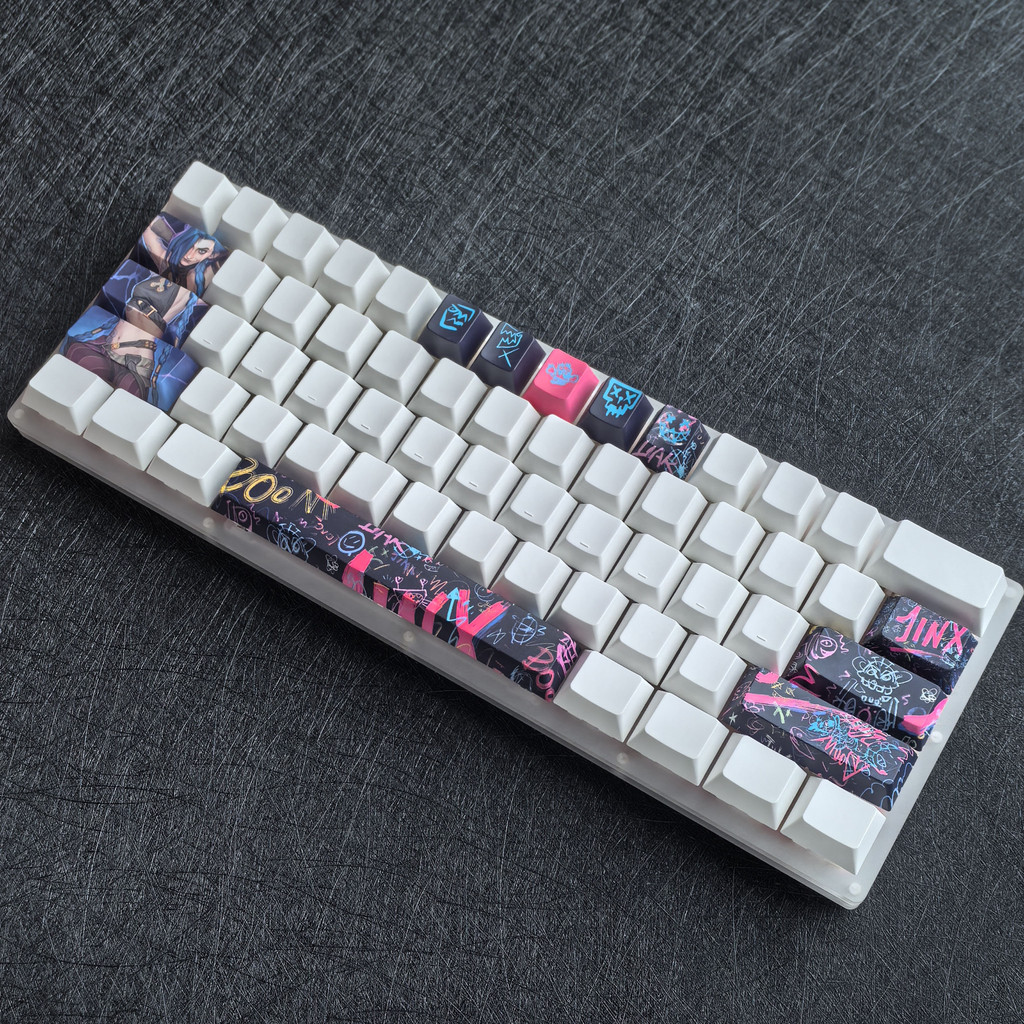 Jinx Keycap 12 Chiếc Anh Đào Hồ Sơ PBT Liên Minh Huyền Thoại Thuốc Nhuộm Năm Mặt Thăng Hoa Cơ Keycap