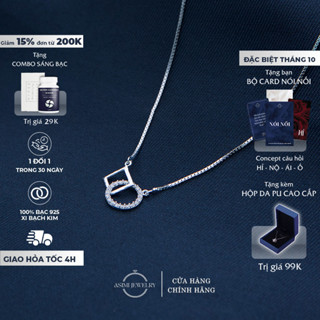 Dây chuyền nữ mặt vuông tròn Asimi, Dây chuyền bạc S925 đơn giản thanh lịch Squircle DC33