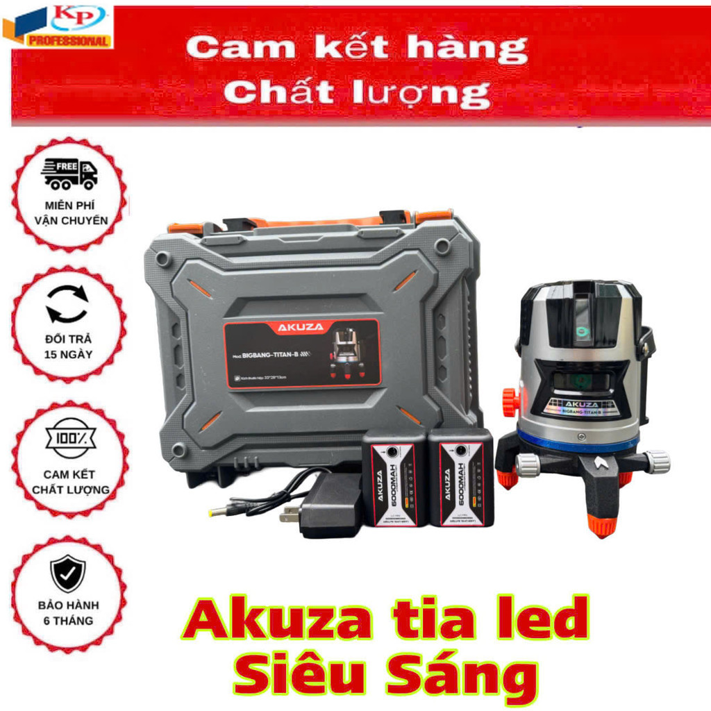 Máy Cân Bằng Laze ,laser , Tia xanh Bóng Led Siêu Sáng AKUZA  TITAN B Hỗ trợ ngoài trời, Kim phát  H