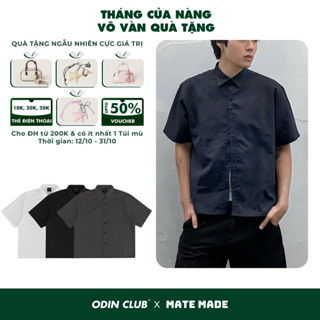 Áo sơ mi cộc tay Boxy Coastals ODIN CLUB, Áo sơ mi nam nữ, form boxy tôn dáng, chất liệu vải thô hàn thông thoáng