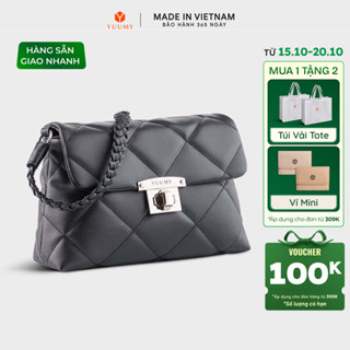 Túi Yuumy (Thời trang nữ chần chỉ ô vuông cá tính size 24 - Túi đeo vai da Seasand YN255)