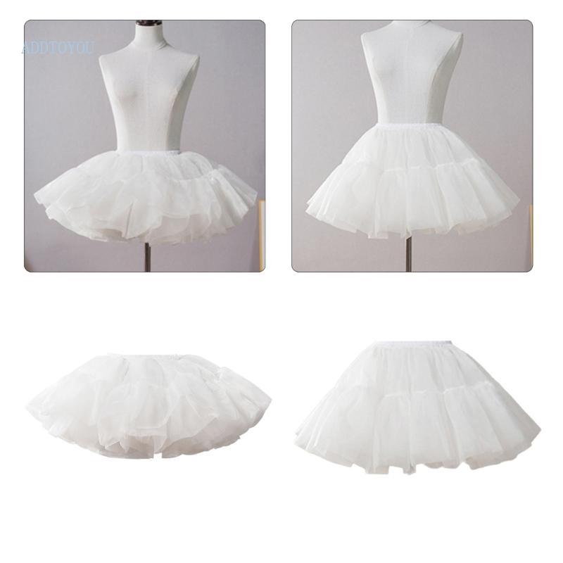 Women Ruffle Petticoat 6 Layer Tulle Short Puffy Skirt Hoopless Tutus Underskirt
