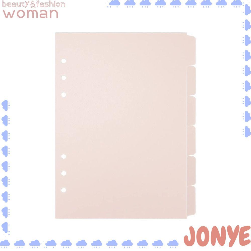 JONY 6 CÁI Binder Divider, A5 Plastic Index Page Tabs, Planner 6 CÁI Pink 6 Ring Binder Index Divide