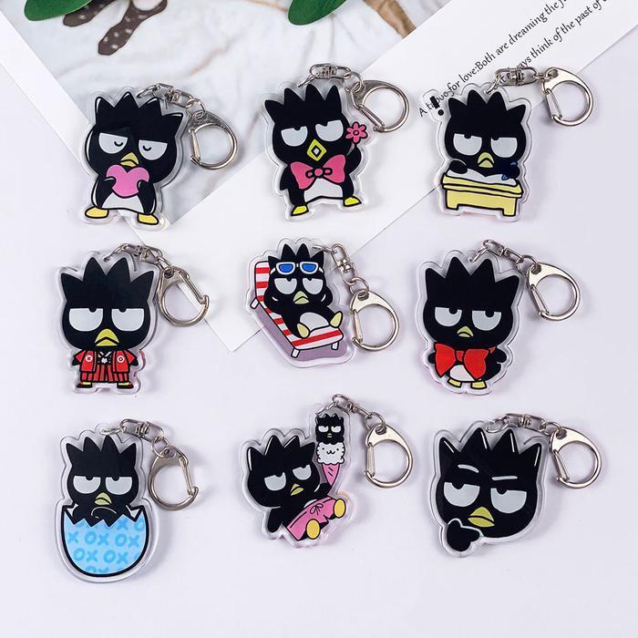 BADBADTZ-MARU Cute Acrylic Keychain Accessories Funny Bag Charm Backpackative Car Key Ring Gifts  MA