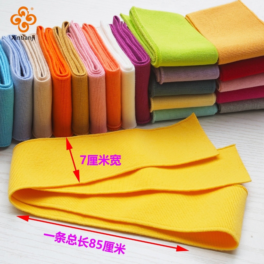 Còng ren đàn hồi màu trơn viền có gân dệt kim 1 * 1 cotton nguyên chất vải sườn mỏng DIY cho quần áo