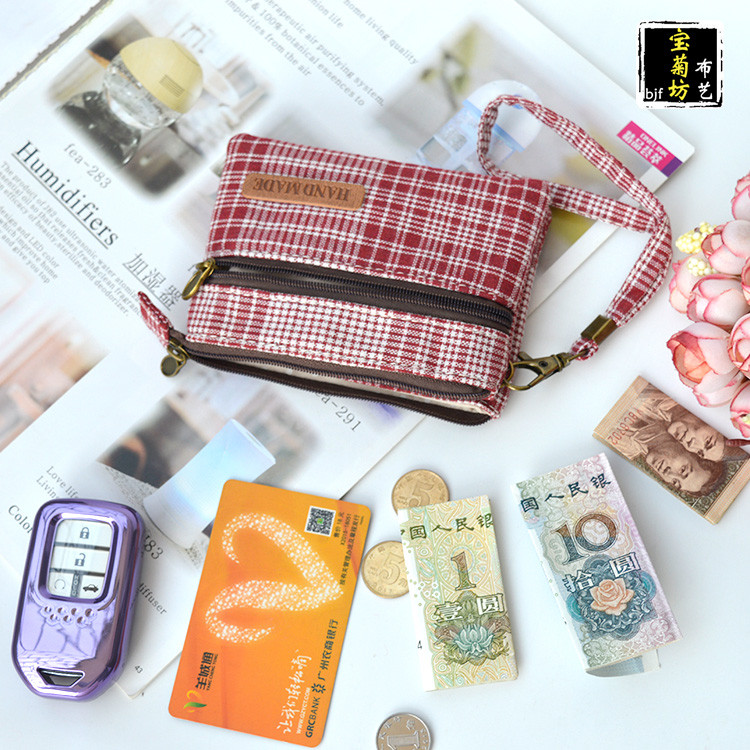 Mục Vụ Nhiều Lớp Cotton Ví Đựng Tiền Xu Người Cao Tuổi Mua Sắm Ví Nhỏ Dây Kéo 4 Lớp Túi Đựng Tiền Xu