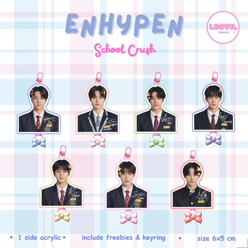 KEYCHAIN ENHYPEN school crush edition jay heeseung jungwon sunoo ni-ki sunghoon jake lucu