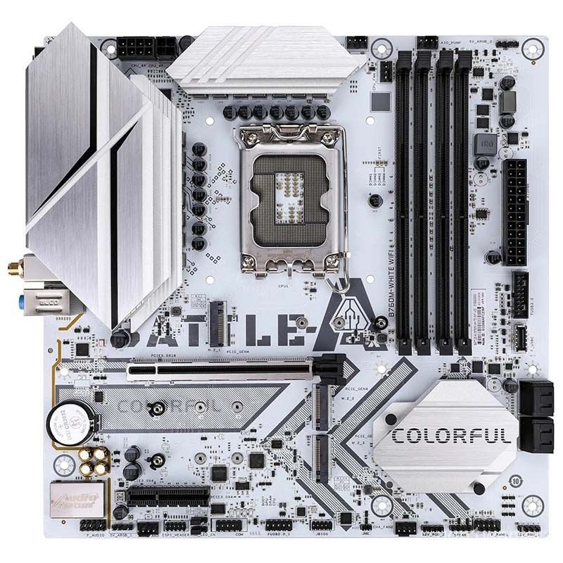 Mainboard B760M White D4 Cold Steel kết hợp Intel i5 12600KF 14600KF bo mạch chủ gaming cực mạnh mẽ