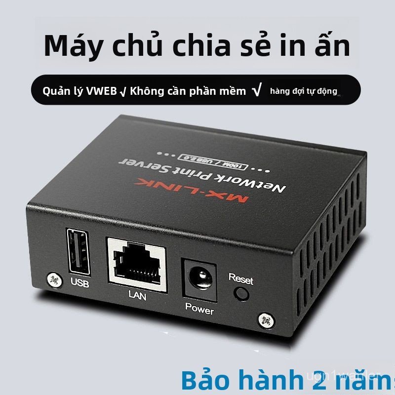 Print server có dây MX-LINK 1 cổng USB chia sẻ máy in mạng LAN PS1862R ổn định chính hãng