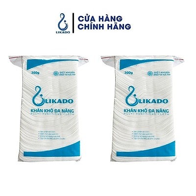 Khăn khô đa năng cho bé likado 300g kích thước 14x20cm (SET 2 GÓI)
