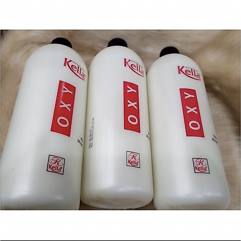 Oxy Kem Trợ Nhuộm Tóc Siêu Dưỡng Không Rát Kella 1000ml_OXY KELLA chai màu trắng nắp đen