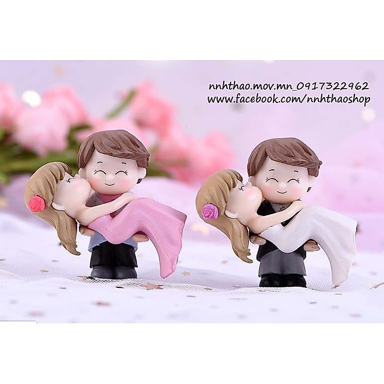 Tượng chibi nam nữ trang trí mô hình, tiểu cảnh
