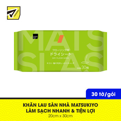 Khăn Lau Sàn Nhà Matsukiyo Giúp Vệ Sinh Khu Vực Khó Hút Bụi Gói 30 Tờ