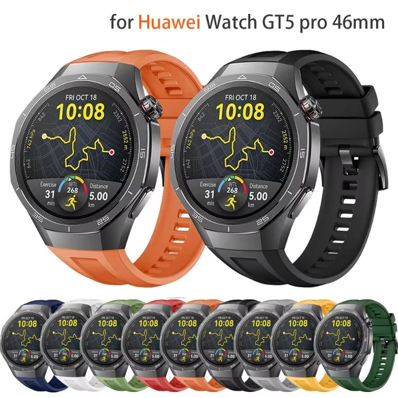 Dây đeo silicon cho Huawei Watch GT5 pro 46mm Vòng đeo tay thể thao thoáng khí cho Huawei Watch GT5 