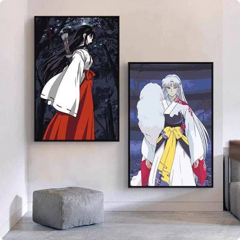 Hot Sale Inuyasha Kagome Sesshoumaru Anime Fantasy Canvas Wall Art HD Frameless Poster Manga Paintin