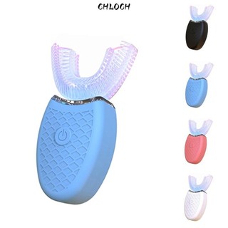 Bàn chải đánh răng điện hình chữ U CHLOCH, Bàn chải đánh răng điện Sonic có thể sạc lại đầu Silicon USB, Bàn chải đánh răng lông mềm siêu âm chống nước Sử dụng chuyên nghiệp