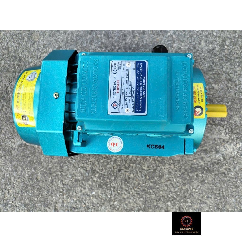 MOTOR ĐỘNG CƠ ĐIỆN 1 PHA 220V TOFACO 3,5KW( 5HP ) TUA NHANH 2900V/P, DÂY ĐỒNG 100%. Bảo Hành 12 Thán