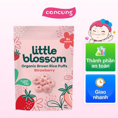 Bánh Puffs Gạo Lứt Hữu Cơ Little Blossom Vị Dâu