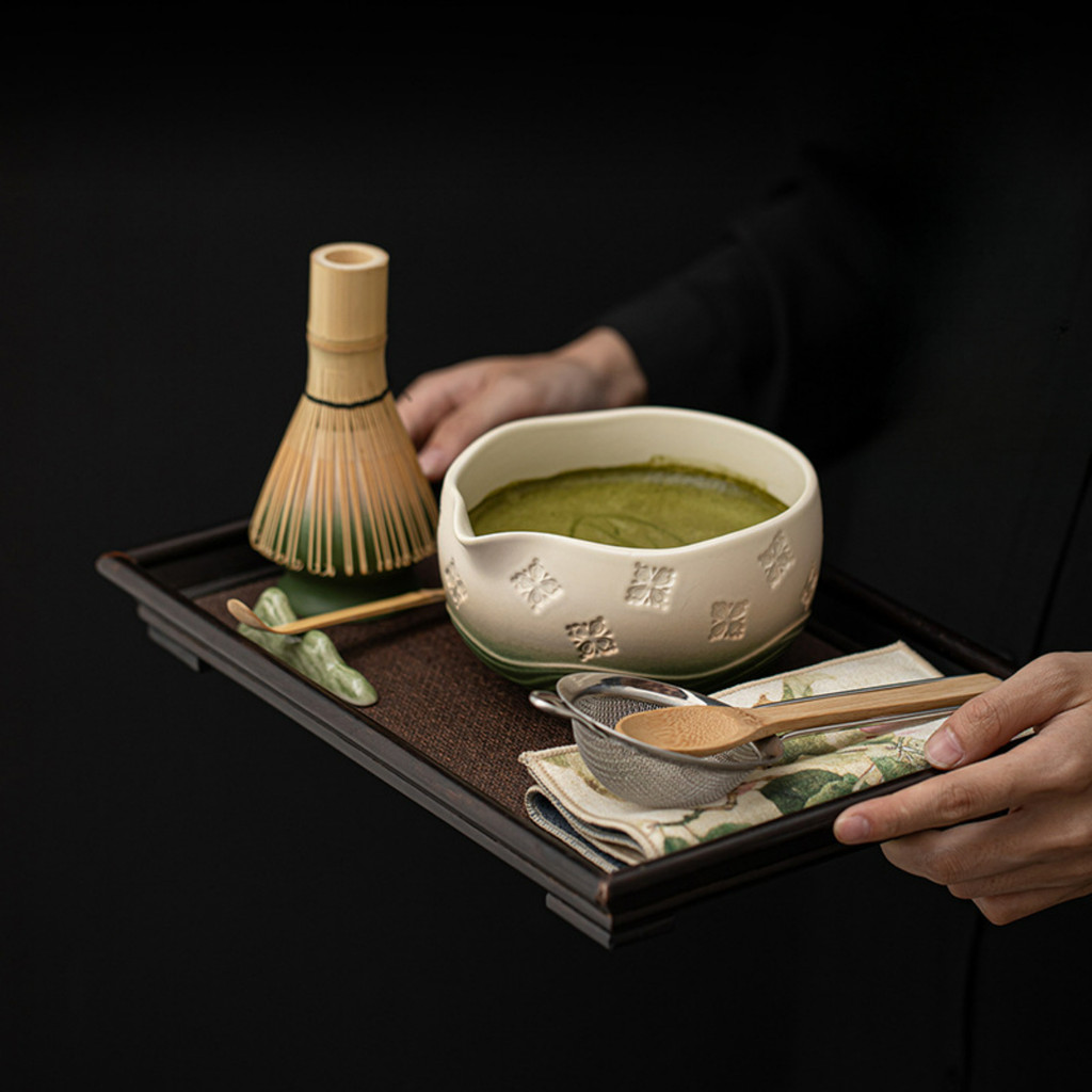 chawan matcha dụng cụ pha matcha bộ pha matcha Sakura Gradient Color Ceramic Matcha Set Matcha Powde
