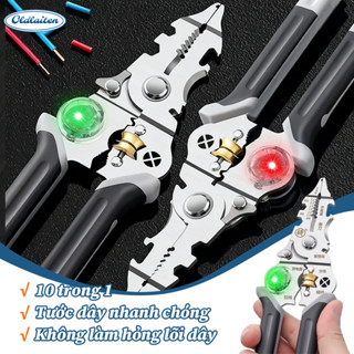  Kìm thử Điện 10 trong 1 Kìm tuốt dây điện đa năng - kềm điện đa năng bấm cos loại tốt Bền Chắc Cao Cấp 