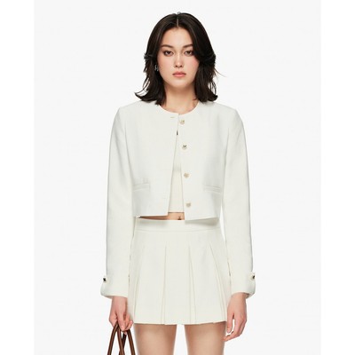 GIGI - Áo khoác blazer nữ cổ tròn phom croptop_G1603O252605-00