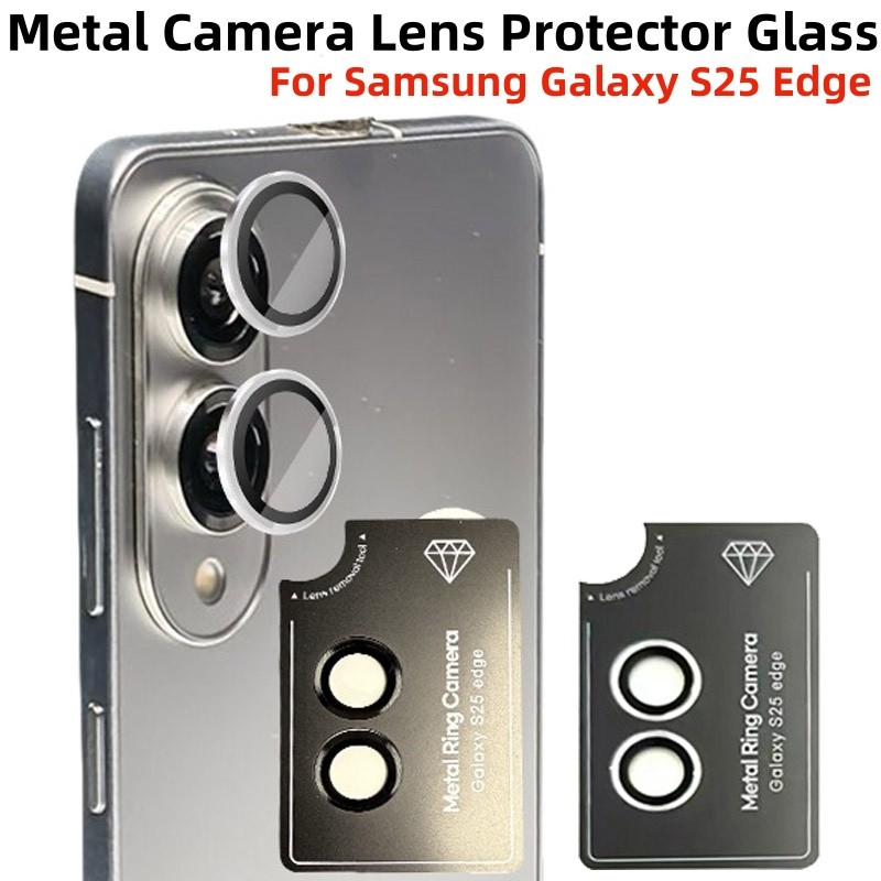 Kính bảo vệ ống kính máy ảnh bằng kim loại cho Samsung Galaxy S25 Edge Full Cover Camera Lens Ring C