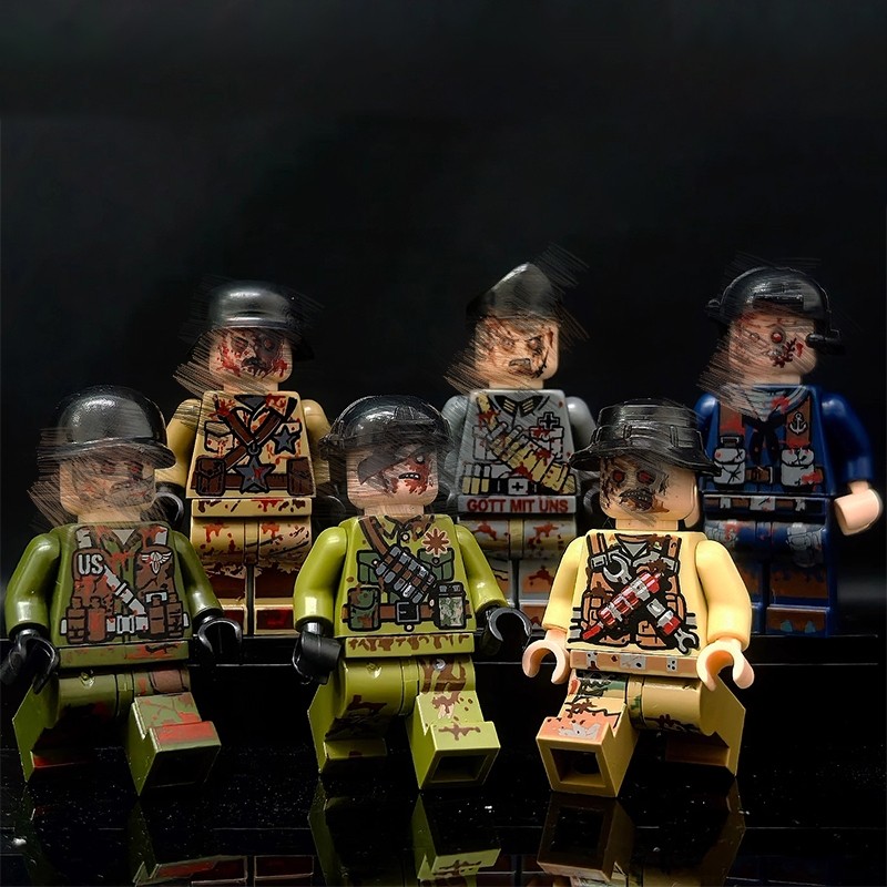 Readystock Zombie Khối Xây Dựng Minifigure Halloween Zombie Quân Đội Lính Mô Hình Đồ Chơi Lắp Ráp Th