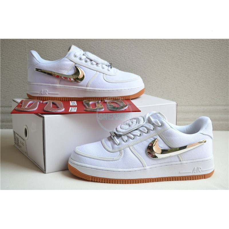 NK Air Force 1 Bass "Travis Scott" phản quang màu trắng