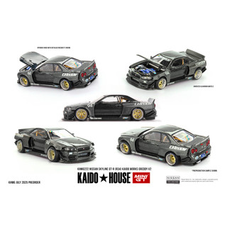   ĐẶT CỌC  Sắp ra mắt tháng 10 2026 mô hình xe Mini GT Kaido House 1:64 Nissan GTR R34 KHMG222 